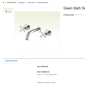 sydney BATHROOM Tapware Gwen Set Gwen Bath Set australia