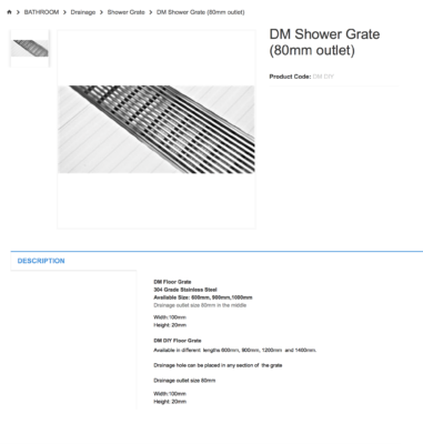 sydney Shower Grate DM Shower Grate (80mm outlet) australia 