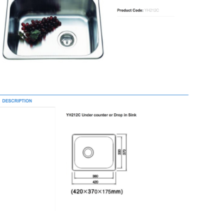 sydney KITCHEN Drop In Sink (24 Items） YH212C Kitchen Sink 420*370*175mm australia
