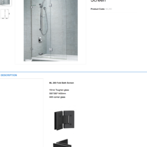 sydneyBATHROOM Shower Screen ML260 Fold Bath Screen australia