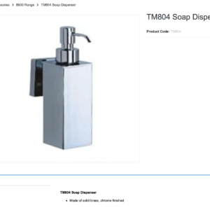 BATHROOM Accessories 8900 Range TM804 Soap Dispenser