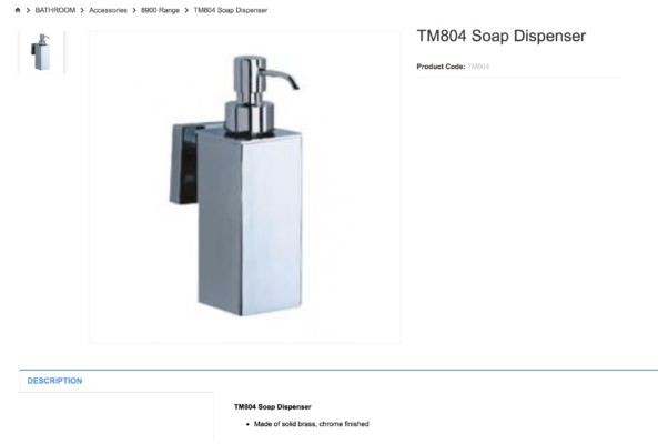  BATHROOM   Accessories   8900 Range   TM804 Soap Dispenser