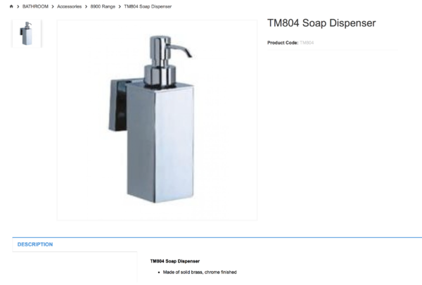 BATHROOM Accessories 8900 Range TM804 Soap Dispenser
