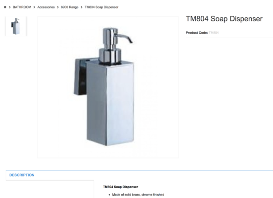  BATHROOM   Accessories   8900 Range   TM804 Soap Dispenser
