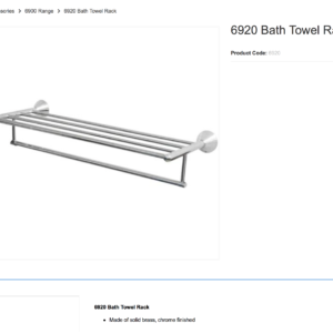 BATHROOM Accessories 6900 Range 6920 Bath Towel Rack