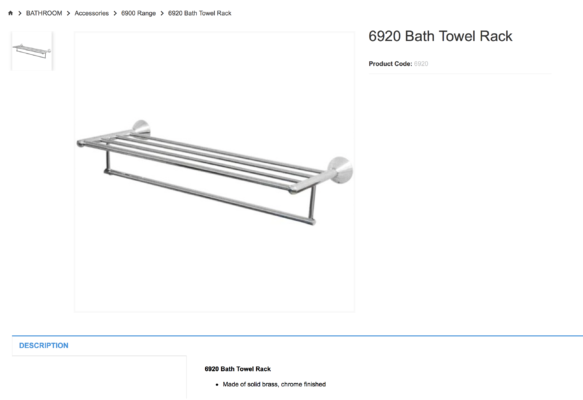  BATHROOM   Accessories   6900 Range   6920 Bath Towel Rack