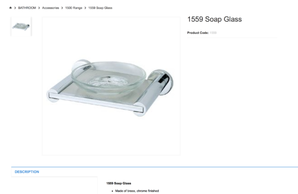  BATHROOM   Accessories   1500 Range   1559 Soap Glass